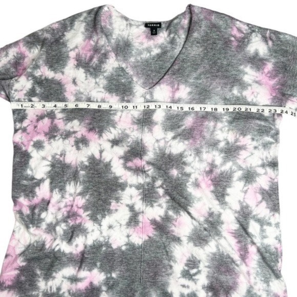 Torrid Htay Pink Tie Dye Pullover Drop Shoulder Sweater Size 0 - Picture 5 of 10